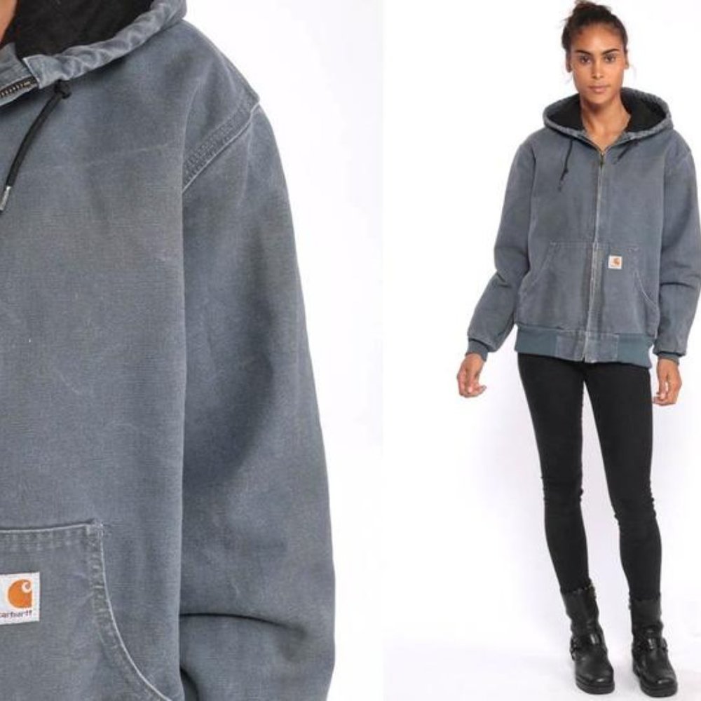 ✨️MAJORLY ISO!!!! Vintage 90's Grunge Blue/Grey Carhartt Jacket!